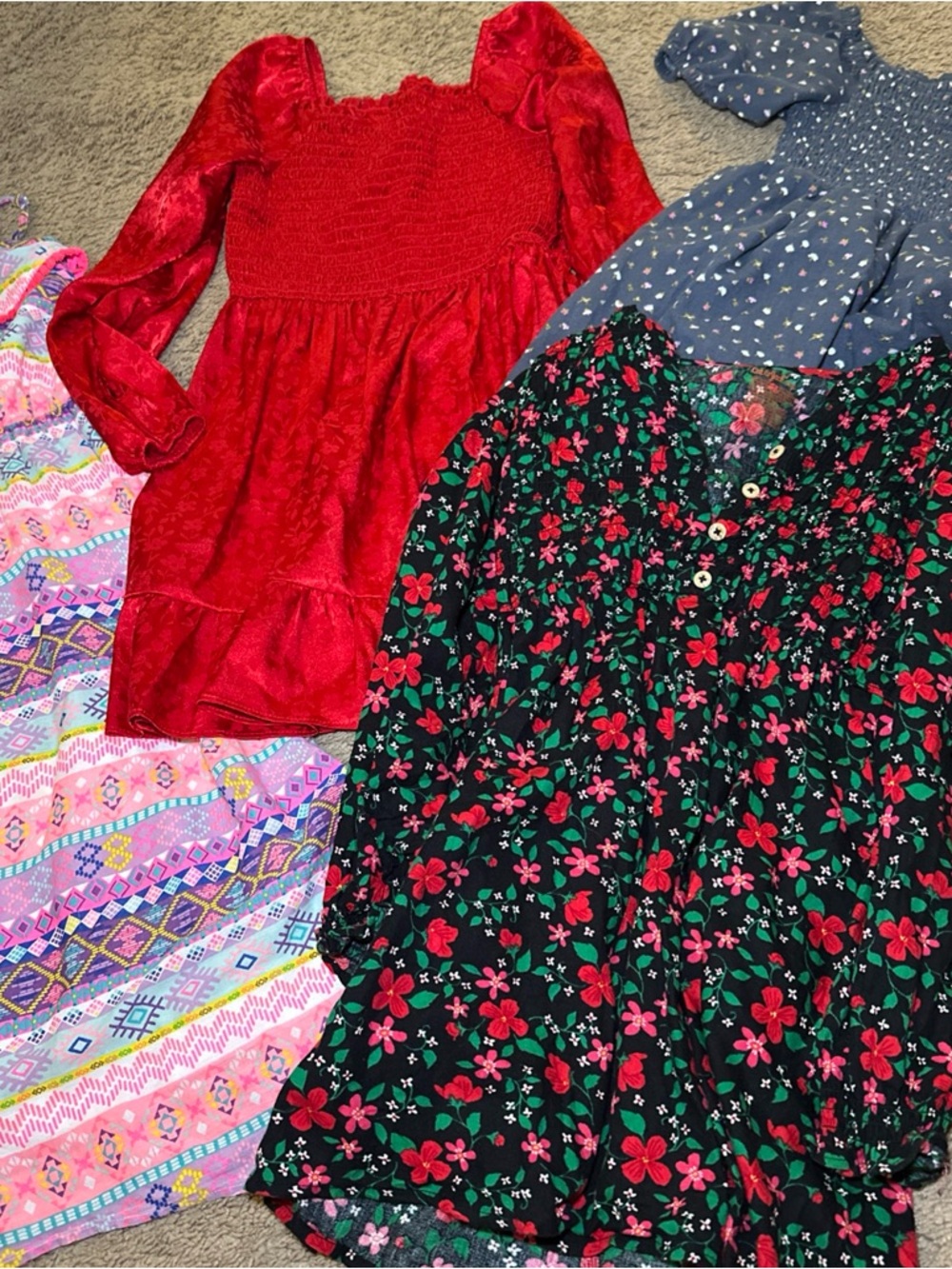 Girls Lot Of 4 Dresses Summer Holiday Size 7/8 Cat And Jack Children’s Place